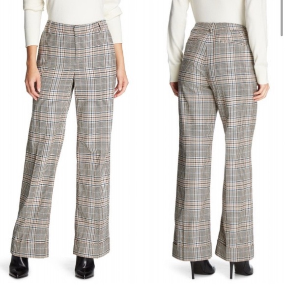 Lauren Ralph Lauren Plaid Trouser Wide Pants size 8 - Picture 1 of 13